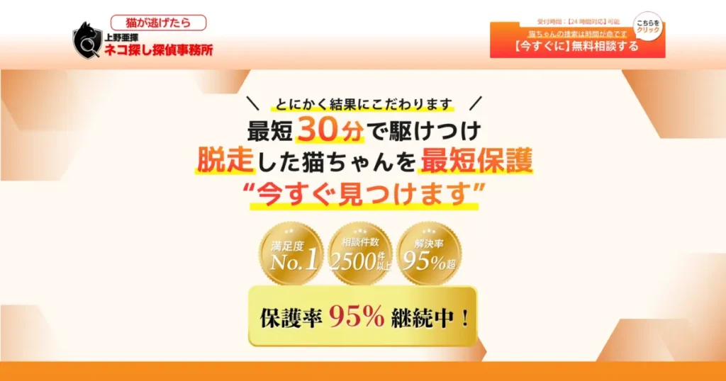 猫 脱走 いなくなったらすぐ 猫探偵 相談